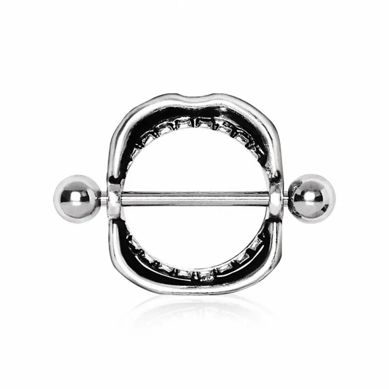 Piercing téton bouclier lèvres et dents