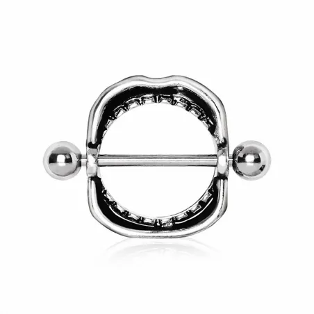 Piercing téton bouclier lèvres et dents