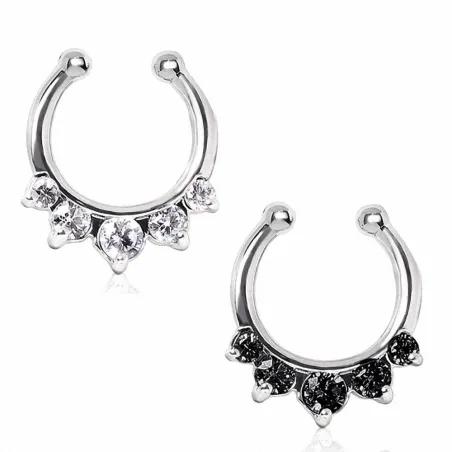 Faux piercing septum gemmes