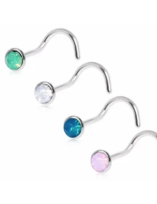 Piercing nez pierre opalite