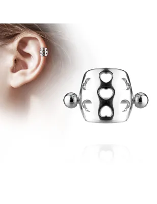 Piercing Oreille Helix Cartilage Barbell Bouclier Coeurs