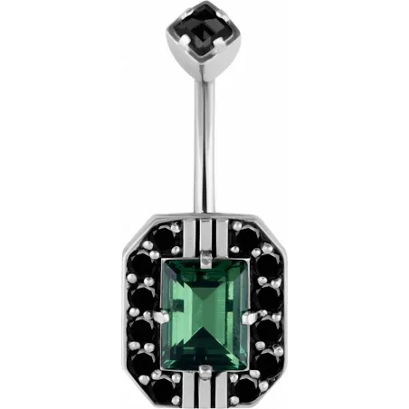 Piercing nombril Crystal Evolution Swarovski en Titane et argent