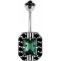 Piercing nombril Crystal Evolution Swarovski en Titane et argent
