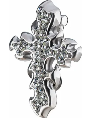Piercing nombril iversé Crystal Evolution Swarovski Croix en flammes
