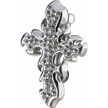 Piercing nombril iversé Crystal Evolution Swarovski Croix en flammes