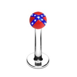 Piercing labret Drapeau Rebelle - Bijou Piercing Labret