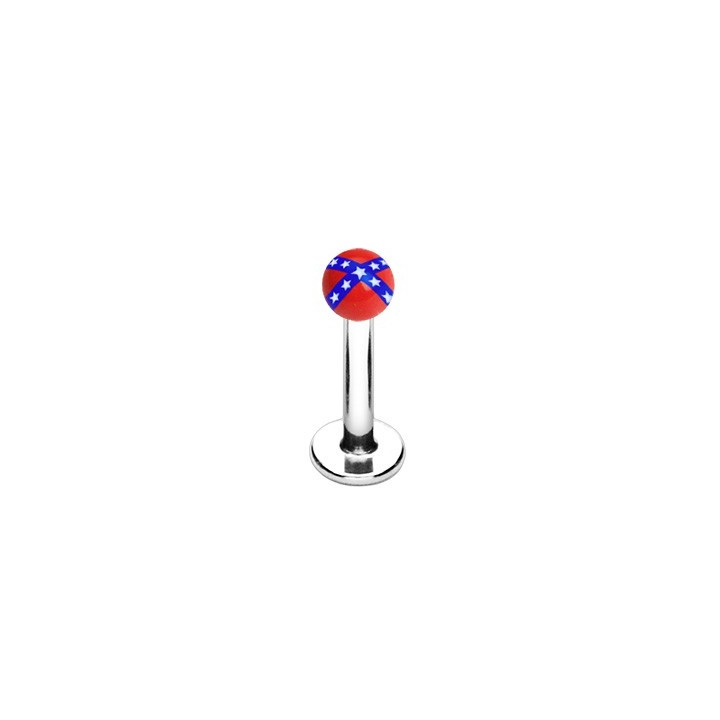 Piercing labret Drapeau Rebelle - Bijou Piercing Labret