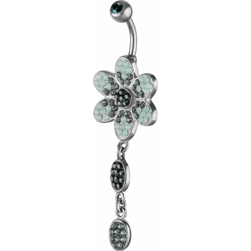 Piercing nombril Crystal Evolution Swarovski Fleur pendentif
