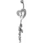 Piercing nombril Crystal Evolution Swarovski Coeur avec perles