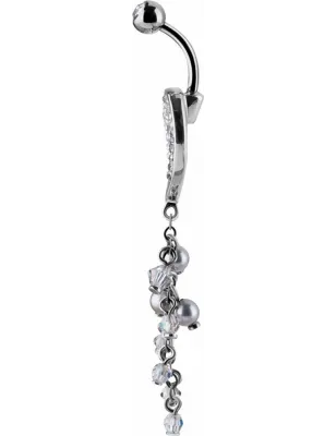 Piercing nombril Crystal Evolution Swarovski Coeur avec perles