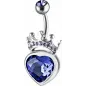 Piercing nombril Crystal Evolution Swarovski Coeur avec couronne