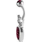Piercing nombril Crystal Evolution Swarovski Coeur royal rouge