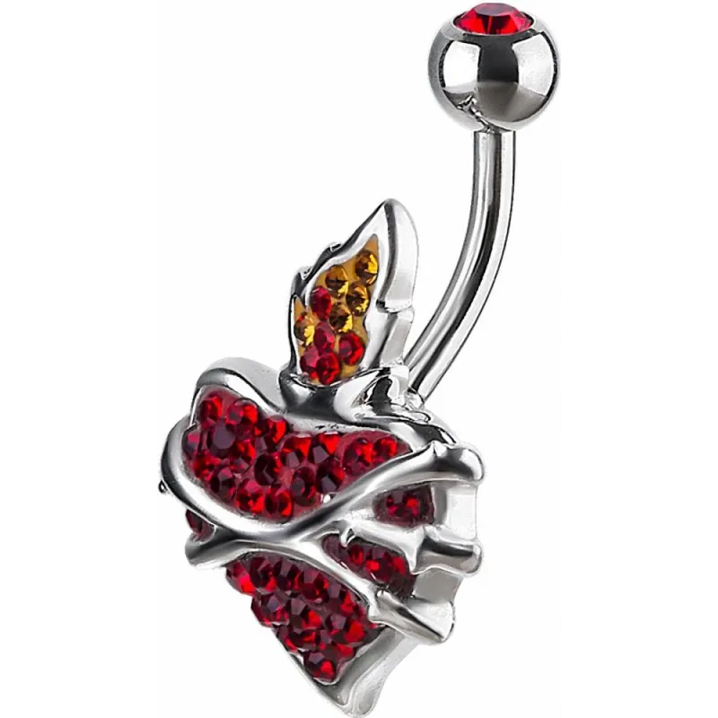 Piercing nombril Crystal Evolution Swarovski Coeur Sacré