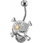 Piercing nombril Crystal Evolution Swarovski Crâne avec os