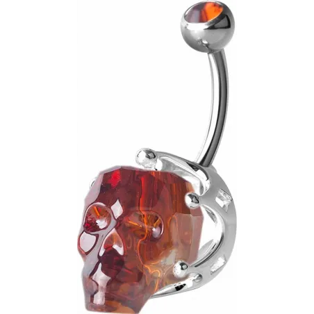 Piercing nombril Crystal Evolution Swarovski Crâne Couronne