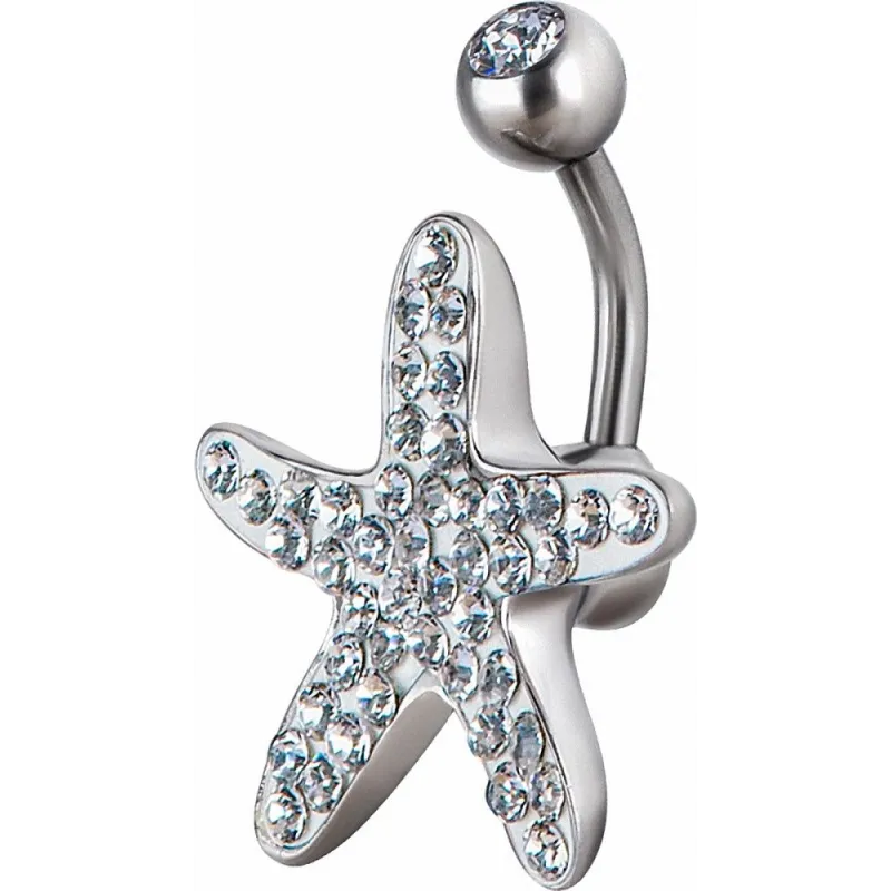 Piercing nombril Crystal Evolution Swarovski Etoile de mer Titane G23