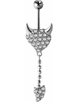 Piercing nombril Crystal Evolution Coeur de diable Zirconia Swarovski