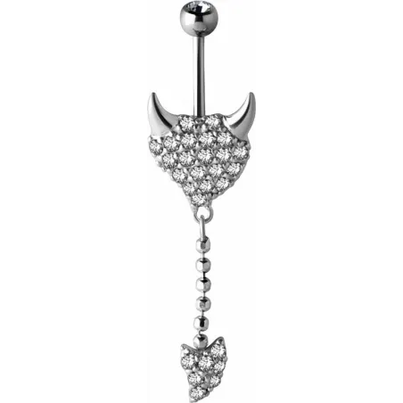 Piercing nombril Crystal Evolution Coeur de diable Zirconia Swarovski