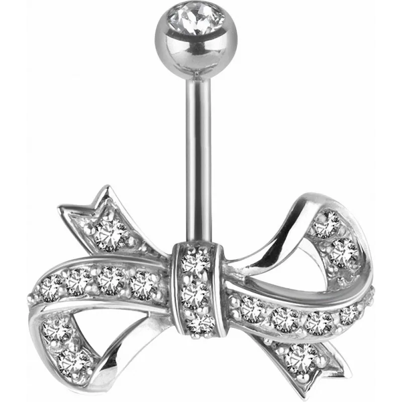 Piercing nombril Swarovski Zirconia Ruban blanc