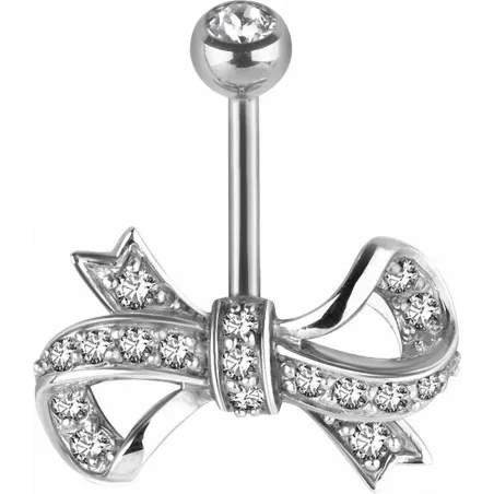 Piercing nombril Swarovski Zirconia Ruban blanc