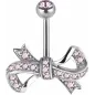 Piercing nombril Swarovski Zirconia Ruban rose