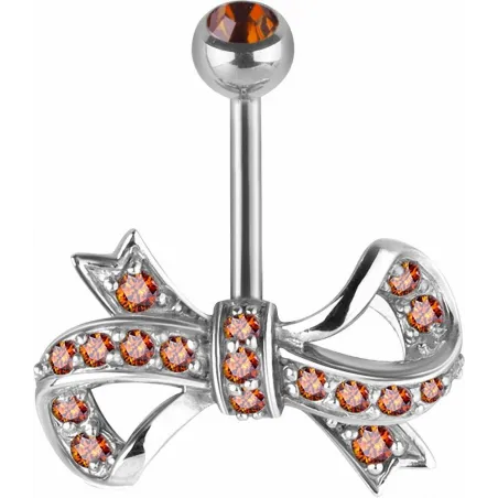 Piercing nombril Swarovski Zirconia Ruban rouge