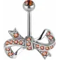 Piercing nombril Swarovski Zirconia Ruban topaze