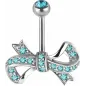 Piercing nombril Swarovski Zirconia Ruban turquoise