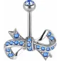 Piercing nombril Swarovski Zirconia Ruban bleu
