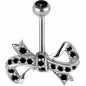 Piercing nombril Swarovski Zirconia Ruban noir