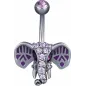 Piercing nombril Swarovski Zirconia Eléphant violet