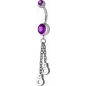 Piercing nombril Crystal Swarovski menottes violet