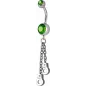 Piercing nombril Crystal Swarovski menottes vert