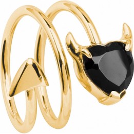 Bague femme coeur de diable noir