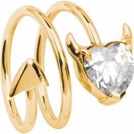 Bague femme coeur de diable blanc