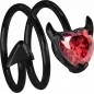 Bague femme noire coeur de diable rouge
