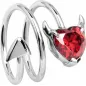 Bague femme argenté coeur de diable rouge