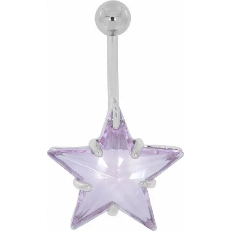 Piercing nombril étoile Crystal Swarovski Rose