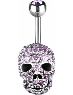 Piercing nombril Crystal Evolution Skull Zirconia Swarovski