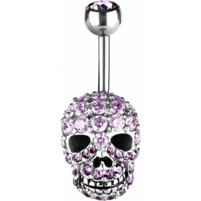 Piercing nombril Crystal Evolution Skull Zirconia Swarovski