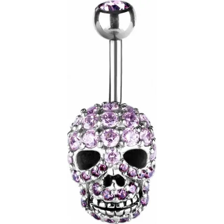 Piercing nombril Crystal Evolution Skull Zirconia Swarovski