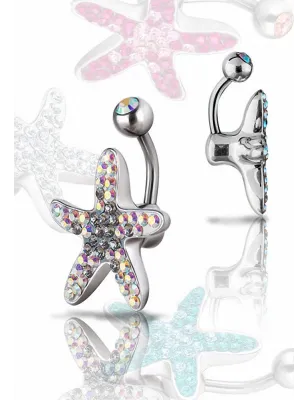 Piercing nombril Crystal Evolution Swarovski Etoile de mer Titane G23