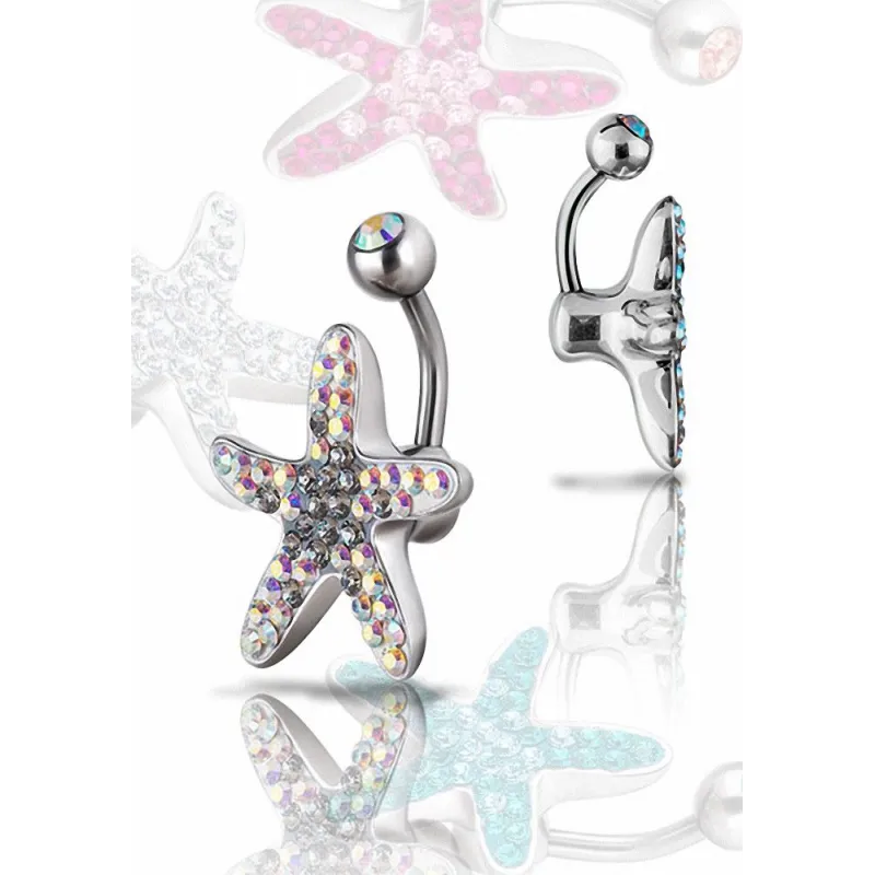 Piercing nombril Crystal Evolution Swarovski Etoile de mer Titane G23
