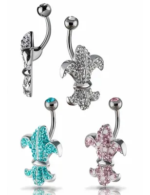 Piercing nombril Crystal Evolution Swarovski Fleur de lys