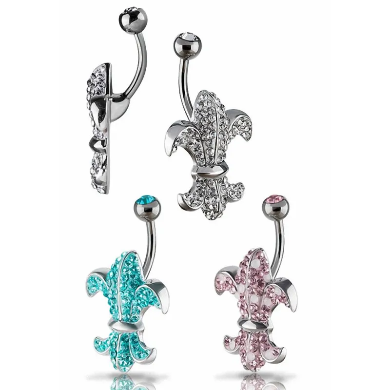 Piercing nombril Crystal Evolution Swarovski Fleur de lys