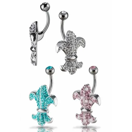 Piercing nombril Crystal Evolution Swarovski Fleur de lys