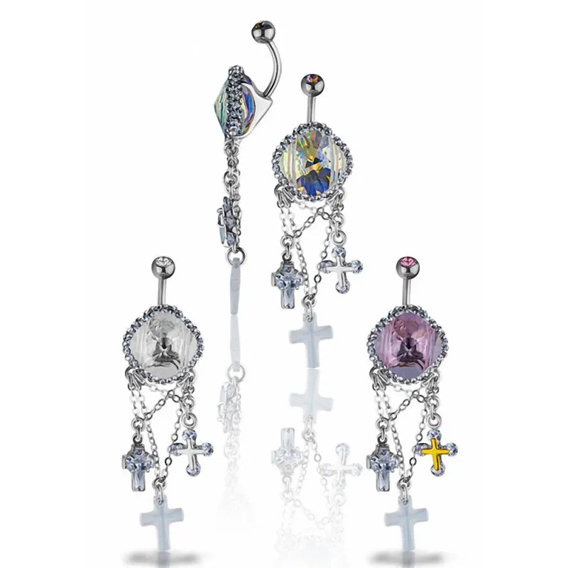 Piercing nombril Crystal Evolution Swarovski Croix