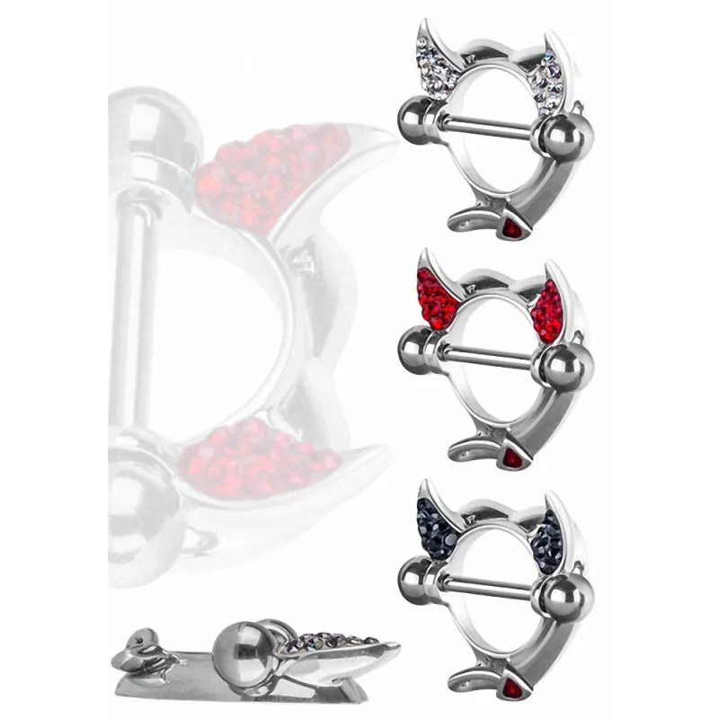 Piercing téton Crystal Evolution Swarovski Devil Heart