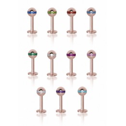 Piercing labret Swarovski orbite or rose