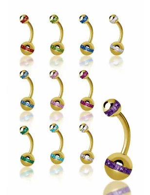 Piercing nombril Swarovski orbite dorée